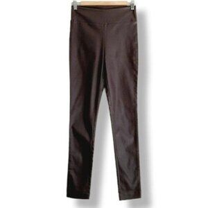 DECJUBA Stevie Wetlook Crop Pant Coated Pull-on Leging Burgundy Brown Sz 6